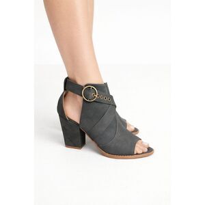 Qupid Women’s Black Block Heel Sandals Size 7 Open Toe Chunky Heel Shoes